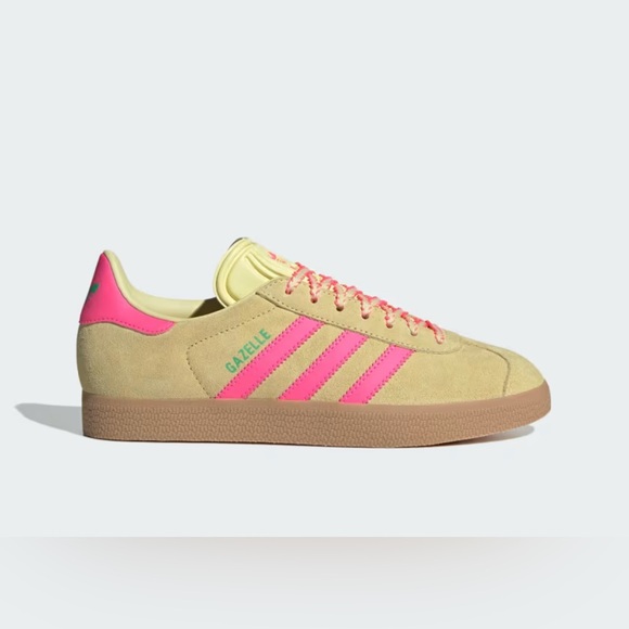 Adidas Gazelle Tan with Pink Highlights - Picture 1 of 6